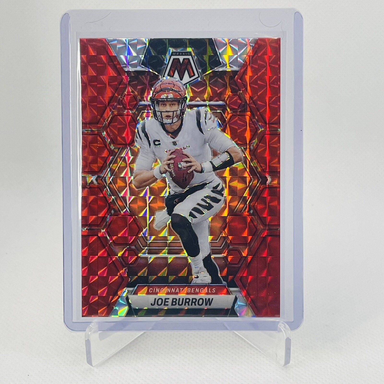 2023 Panini Mosaic Joe Burrow Red Prizm #40 Cincinnati Bengals