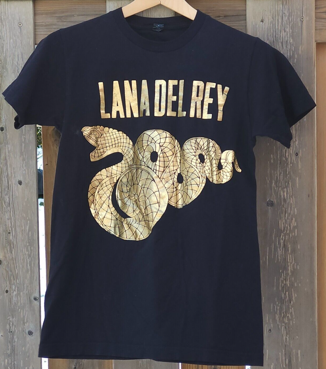 RARE Lana Del Rey Concert T-Shirt Gold Foil Snake 2014 Tour Dates