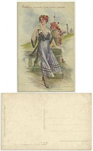 Illustratore - G. Crotta - Sublime incanto d' un amor - Donne - Liberty - Fiori - Picture 2 of 2