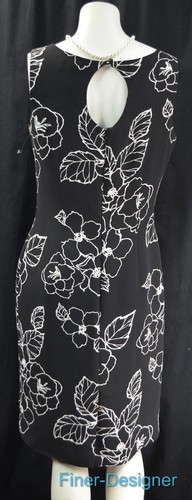 Amanda Smith Dress Womens Lined Sleeveless Floral Shift Sheath knee Sz 8 VTG NEW - Picture 2 of 5
