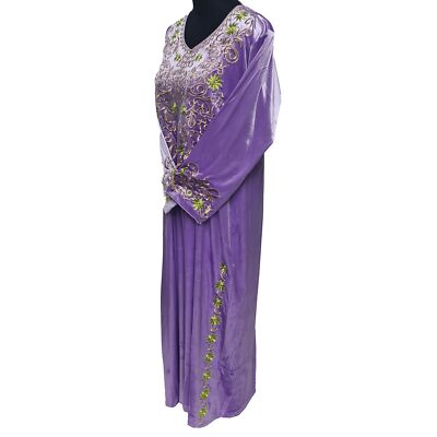 Moroccan Women Lilac Mint Green Royal Blue Velvet Long Maxi Dress Kaftan Abay... | eBay Moroccan Women Lilac Mint Green Royal Blue Velvet Long Maxi Dress Kaftan Abay... | eBay