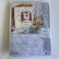 NEW DIMENSIONS LI'L TOTS FELT APPLIQUÉ WELCOME BABY PILLOW 73391