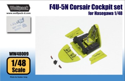 MW22 WOLFPACK WW48009 F4U-5N CORSAIR COCKPIT SET (FOR HASEGAWA 1/48) ZUBEHÖR 1/4