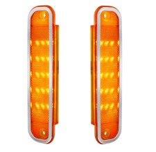 Pair 1973-1980 Chevy Gmc Truck Amber Led Side Markers Front Fender Lights
