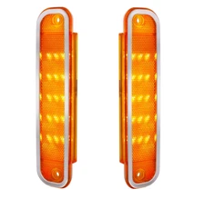 Pair Amber LED Side Markers Front Fender Lights for 1973-1980 Chevy GMC Truck