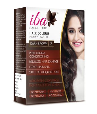 Iba Halal Care Hair Colour, Dark Brown, Pure Henna 60 gm