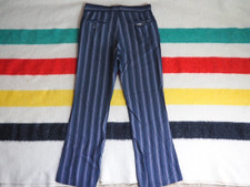 VTG 50s Black Pink Rayon Striped Rockabilly Hollywood 31x29 Zip Trousers Pants