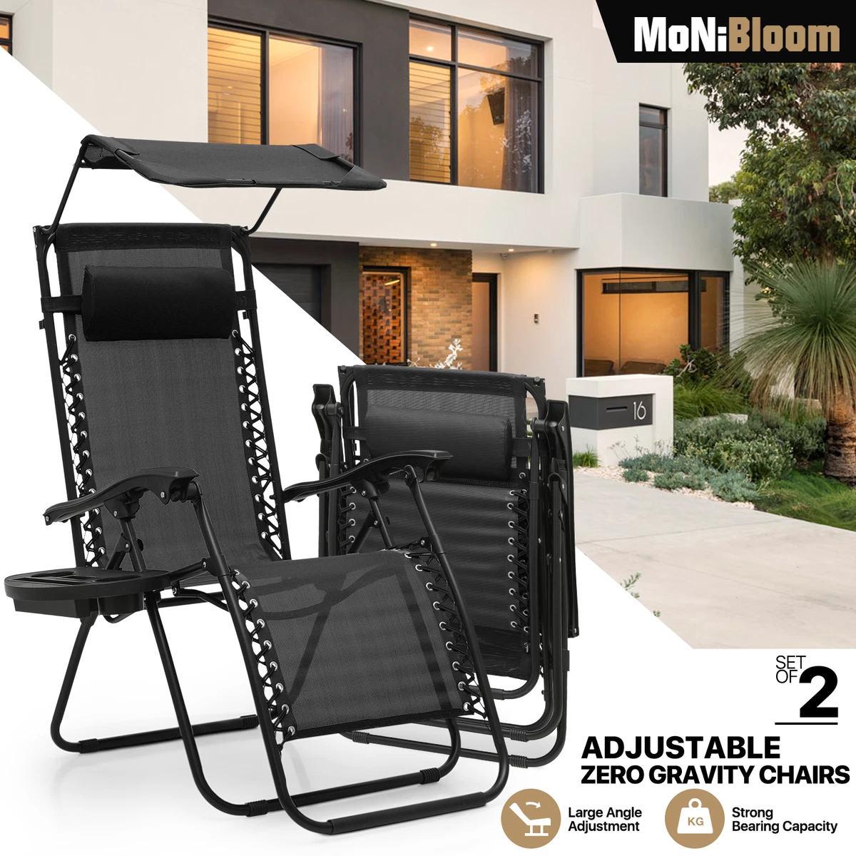Gravity chair with sunshade deals