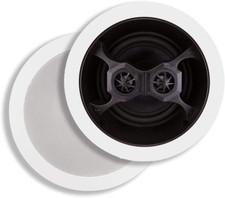 In Ceiling Pair of 2-Way Speakers 6.5 Inch Dual Input Home Stereo Audio 8 Ohm