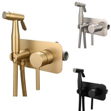 Bathroom 2 Way Hand Held Bidet Toilet Faucet Sprayer Set With Hot Cold Mixer Tap