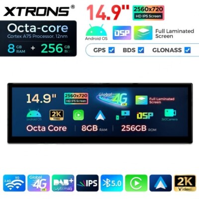 14.9'' Autoradio Android 14 8+256GB Retrofit 4G GPS für BMW 5 Series E60 E61 CCC