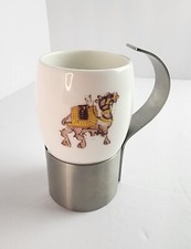 Taza de cerámica camello Córcega con mango de acero inoxidable