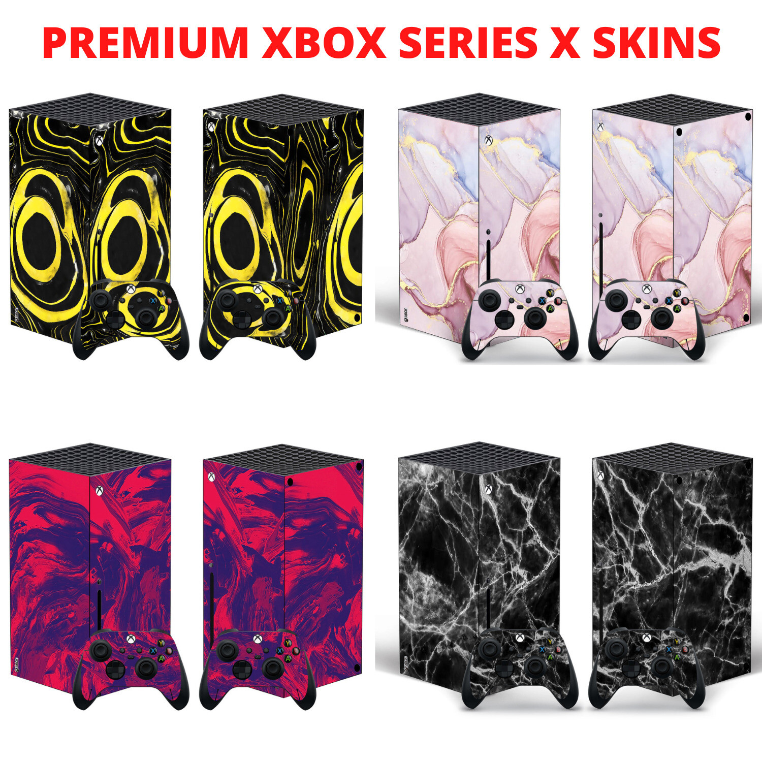 Xbox Series X Skin Sticker Decal Wrap Premium Granite Marble design for console-image