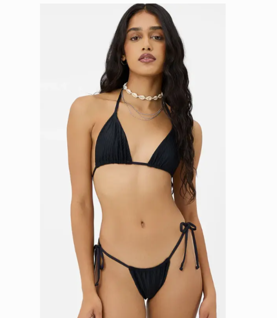 水着・ラッシュガード TIA Bikini Top& Bottom - black- RESELVES Frankies Womens Bikinis Tia Ribbed Triangle Swim Bikini Top