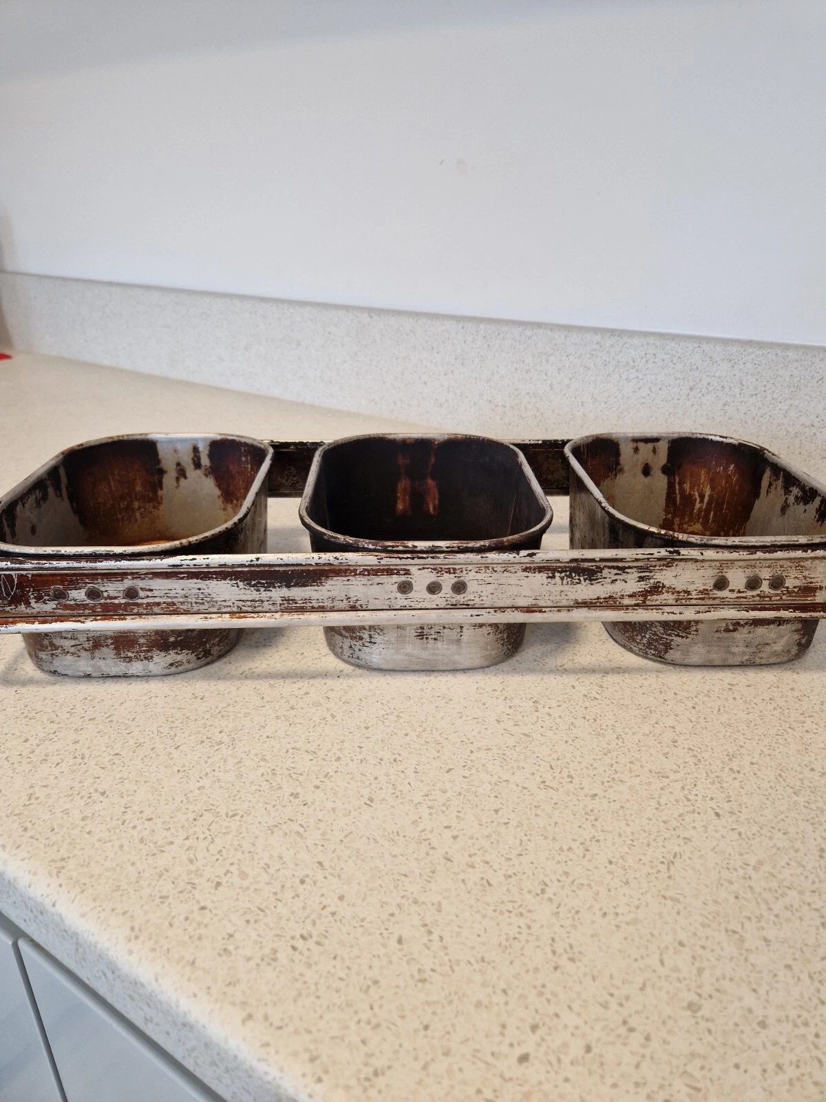 3 Vintage Bread Tins Mid Century From The Oven Door Bakery Penzance 3 strap