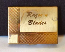 Vintage Gillette Travel Safety Razor Set Gold Tone Case Compact Wet Shave Kit
