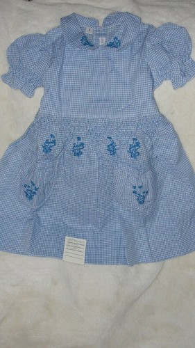 Robe Fille BONWIT TELLER? Taille 4 Bleue Avec Tablier - Neuf Sans Étiquettes