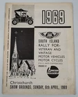1969 South Island Rally for Veteran Vintage Motor Vehicles Cycles  Program  NZ