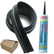 14ft 6" GARAGE DOOR RUBBER FLOOR SEAL & Adhesive H/DUTY 20mm Draught Excluder