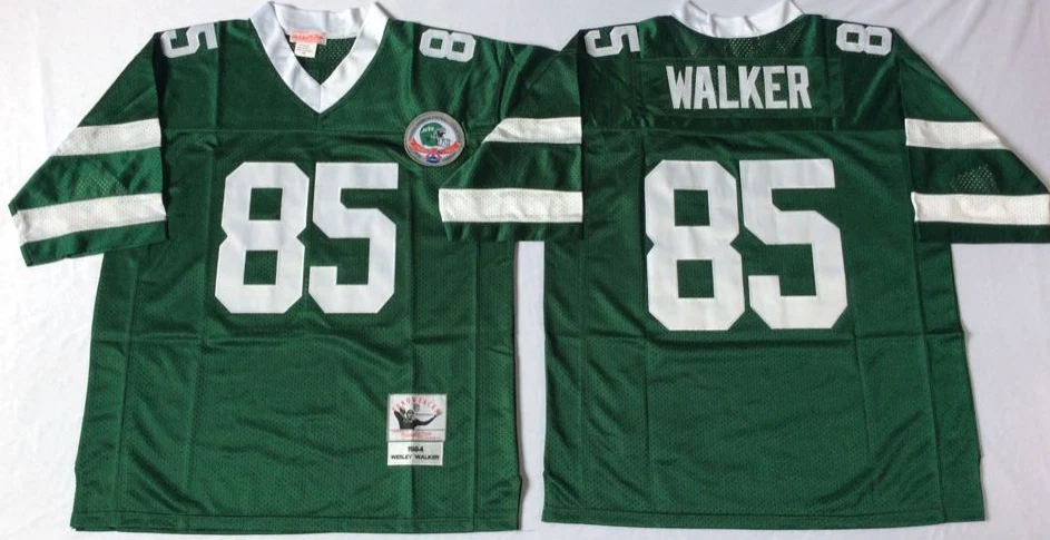 Vintage Wesley Walker 85 New York Jets Throwback Green Stitched Jersey