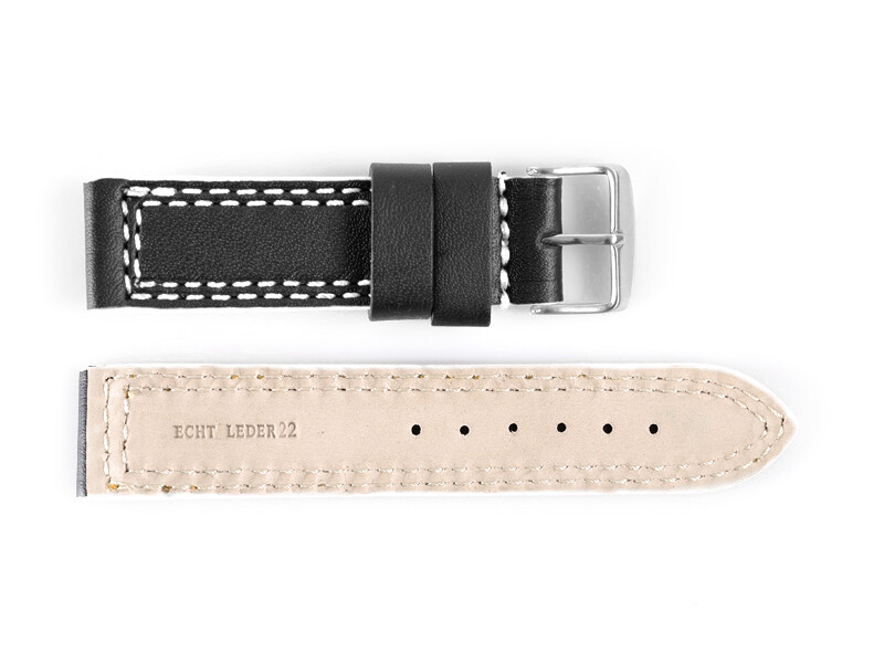 t. 　2体セット MENS LEATHER WATCH STRAP ORION DOUBLE STITCHING 18 , 20 , 22