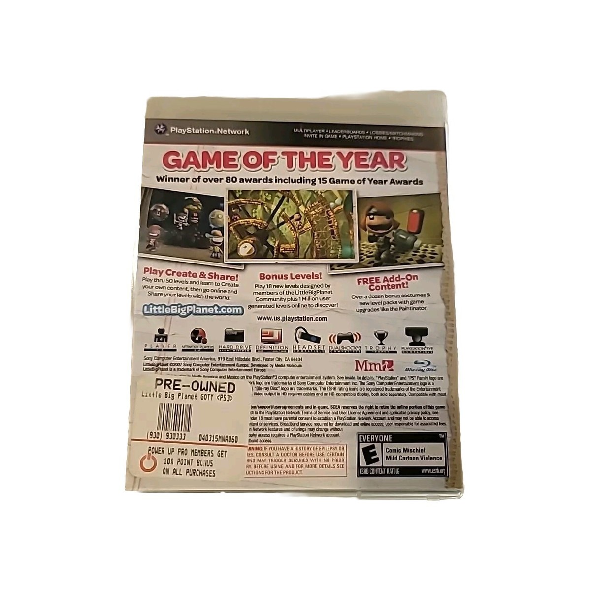 Little Big Planet Game Of The Year Edition W/ Manual PS3 Sony
