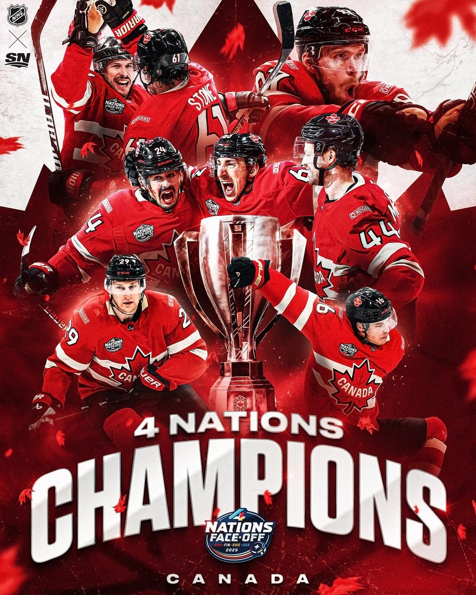 Team Canada Nations Face-Off 2025 Champions 8x10 NHL Hockey