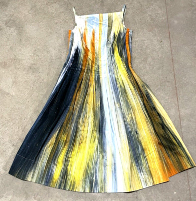New NWT Oscar de la Renta PreFall 2024 Abstract Brushstroke A Line Dress US 10