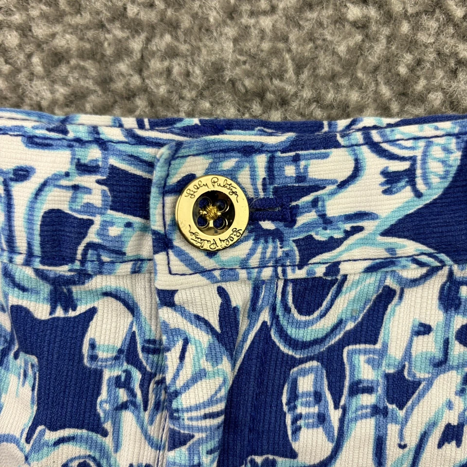 Tommy Bahama Shorts Girls 12 Blue White Elephant Floral Print Bottoms Cotton - Image 3 of 4