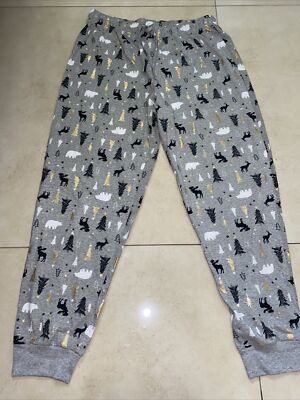 Macys Men's Bottoms Family PJs Grey Pants Christmas PJs Size L Polar Bear  Deer | eBay