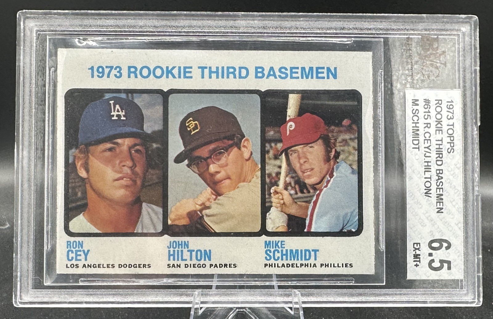 Mike Schmidt 1973 Topps Baseball Rookie Card #615 Beckett 6.5 EX-MT+ HOF 3B GOAT