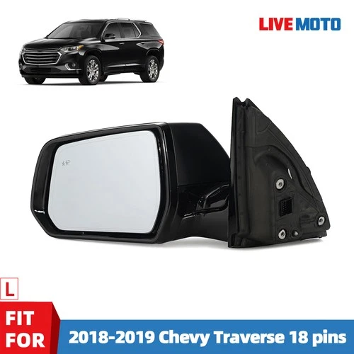 View Mirror Driver Left For 2018-2019 Chevy Traverse w/ Camera w/ Memory 18 pins