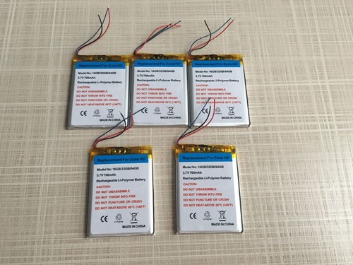 LOT 5X Battery For Microsoft Zune HD 16GB 32GB HD 64GB X817263-002 700mAh - Picture 2 of 12