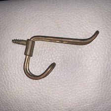 Vintage Brass Twisted Metal Wire Coat Hat Hooks Schoolhouse, Farmhouse