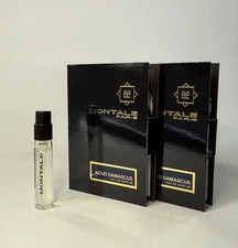 2 x Montale Aoud Damascus EDP Vial Sample 2ml 0.07 fl oz New With Card