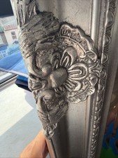 Large Vintage Antique Silver Mirror