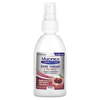 InstaSoothe Sore Throat + Pain Relief Spray, Cherry Flavor 3.8 oz /115 ml