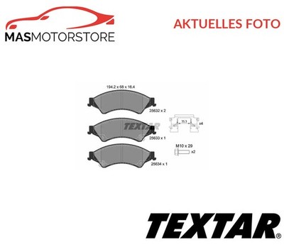 SATZ BREMSBELÄGE BREMSKLÖTZE VORNE TEXTAR 2563201 A FÜR TROLLER T4 II 3.2L