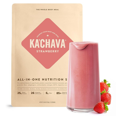 Ka Chava All-In-One Nutrition Shake Blend, Strawberry, 15 Servings, 85+ Superfoo