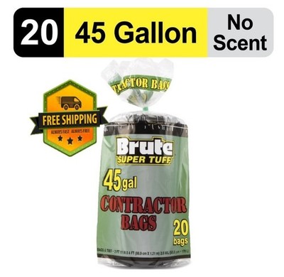 Brute Super Tuff 45-Gallon Contractor Trash Bags   Pack of 20