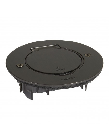 Platine de sol luxe ronde en acier véritable marron brossé 1 poste