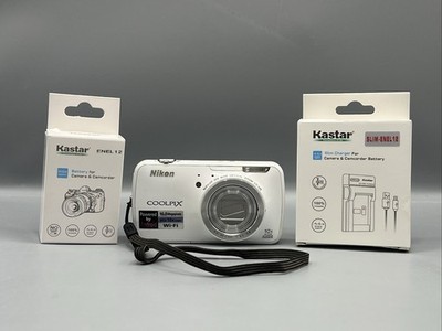Nikon Coolpix S800c 16MP Digital Camera White- Tested & Works