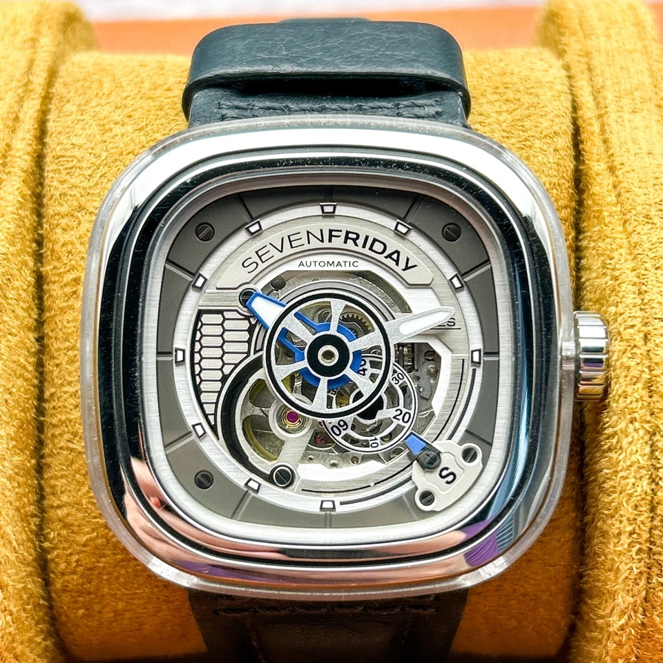 Sevenfriday S-Series automático SF-S1/01-CO78 | Pulseira de couro | Relógio masculino exclusivo - Imagem 4 de 4