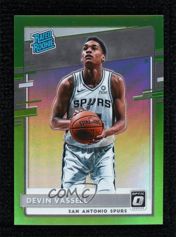 2020 Panini Donruss Optic Rated Rookie Lime Green Prizm 82/149 Devin Vassell 9w4