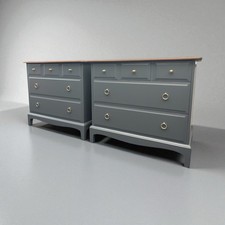 Upcycled Vintage Stag Minstrel 3 Over 2 Chest Of Drawers (Pair)