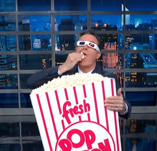 STEPHEN COLBERT's GAINT POPCORN BUCKET GLASSES as seen on THE LATE SHOW