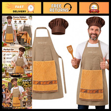 Humorous Prank Apron for Men with Pocket - Hidden Surprise Gag Gift Idea