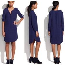 Madewell Mini Shirt dress Navy Extra Small Business Casual Office 
