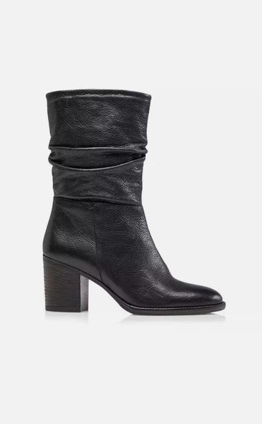Women Dune Boots Black Leather 38.5