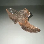 Fenton Pink Hobnail Glass Cinderella Slipper Toothpick Holder Mini Shoe Vase